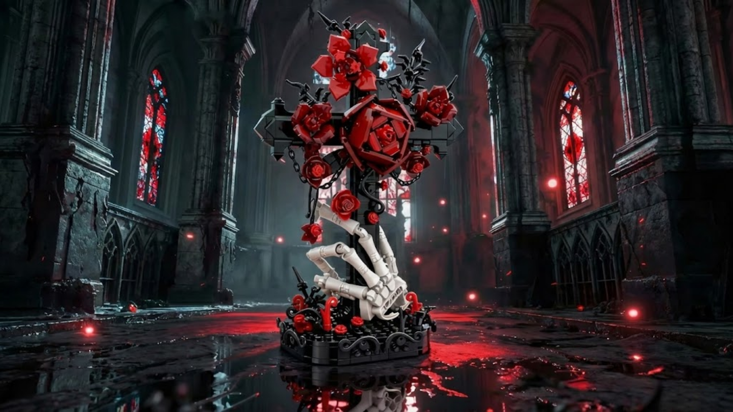 Croix gothique & roses (636 pièces)