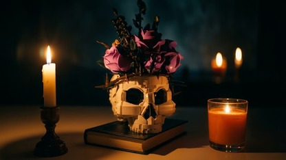 Calavera Gótica y Rosas (1079 piezas) 