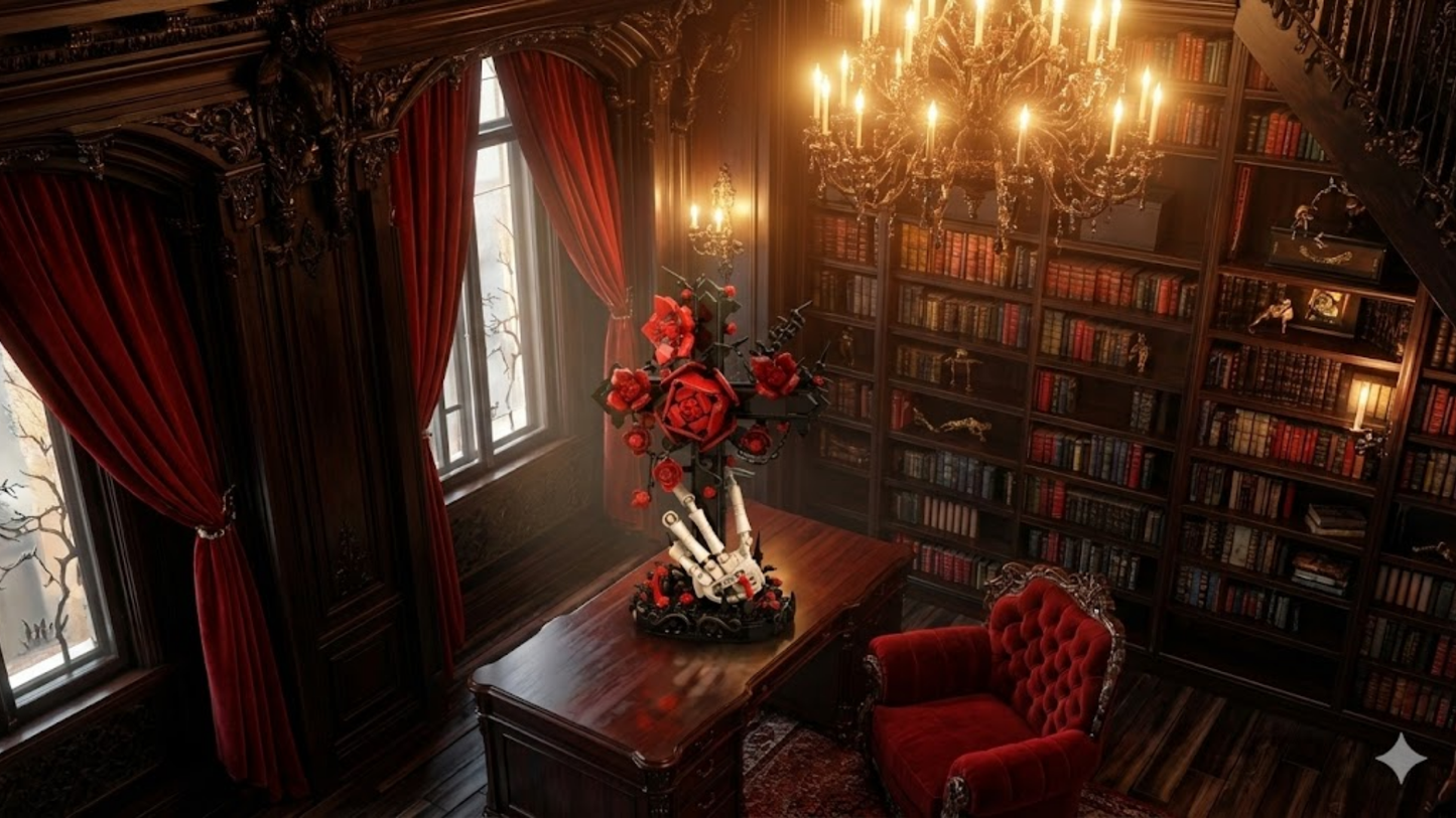 Готический крест и розы (636 деталей) 