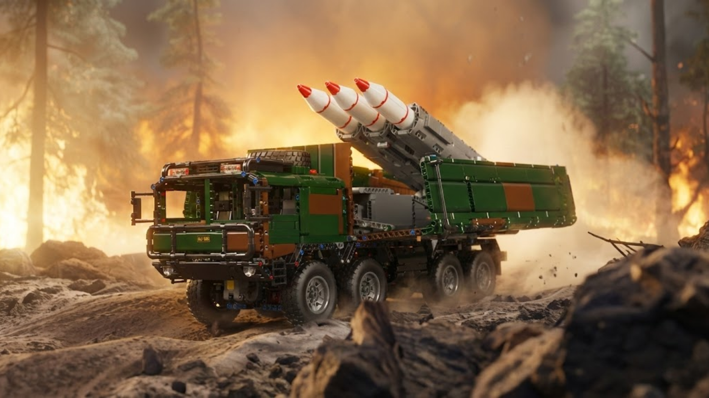 8x4 RC Missile Truck  Military Green (3594 pcs)