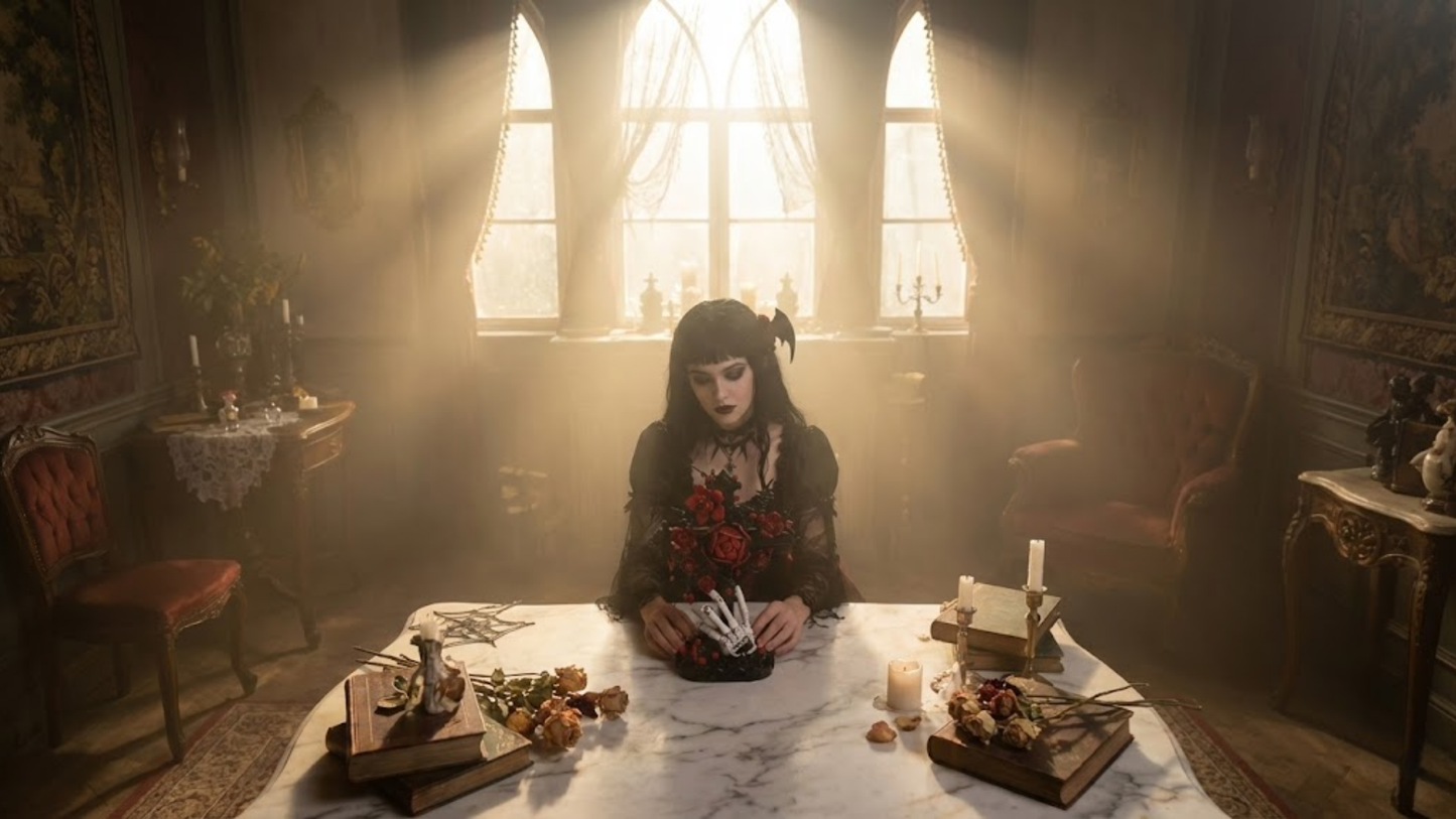 Готический крест и розы (636 деталей) 