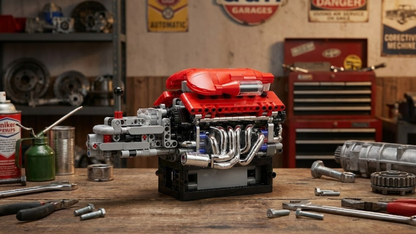 V12 Supercar Engine with Transmission (863 pcs)