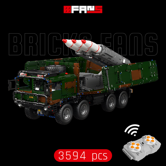 Camion lance-missiles RC 8x4 Vert Militaire (3594 pièces) 