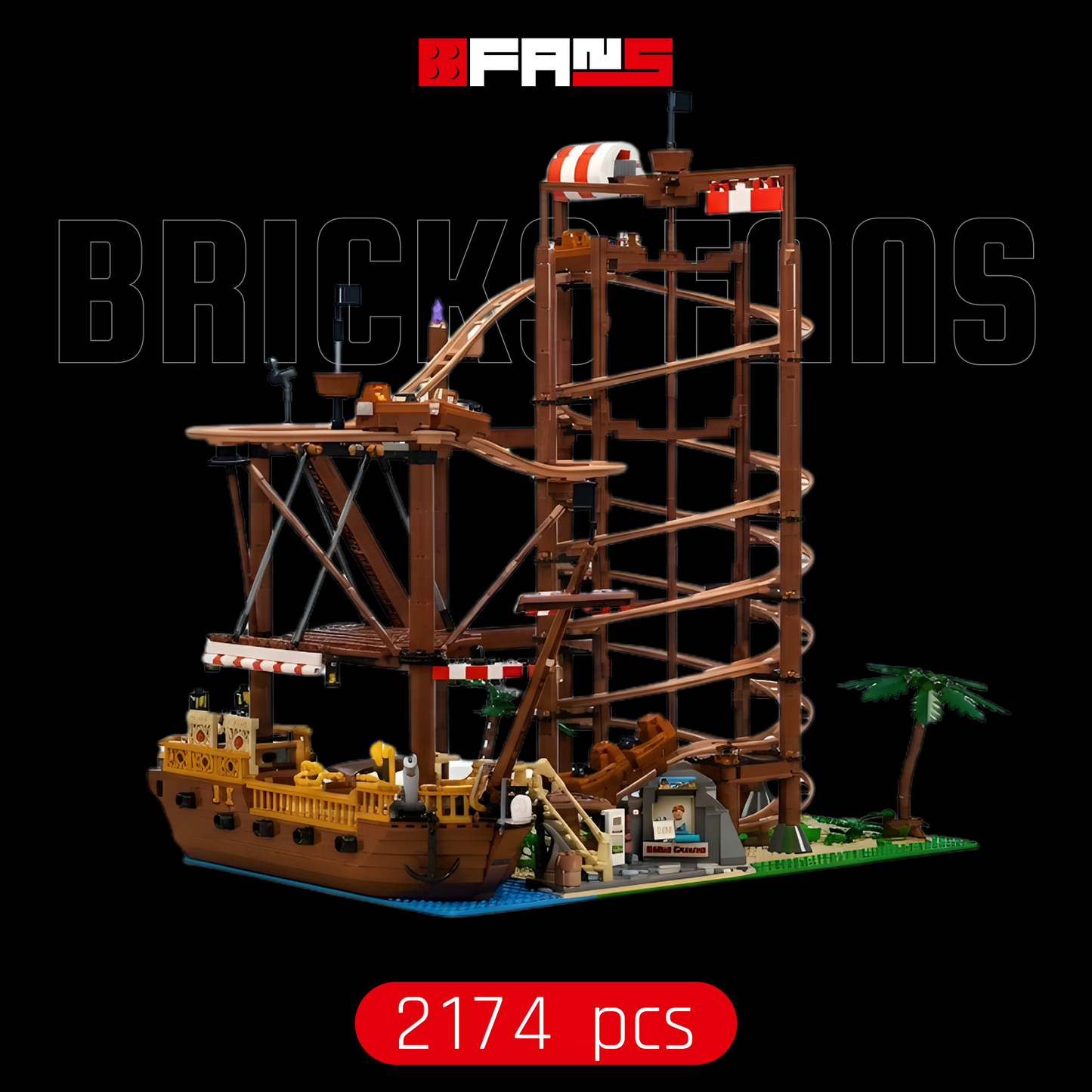 Double Helix Roller Coaster (2174 pcs)