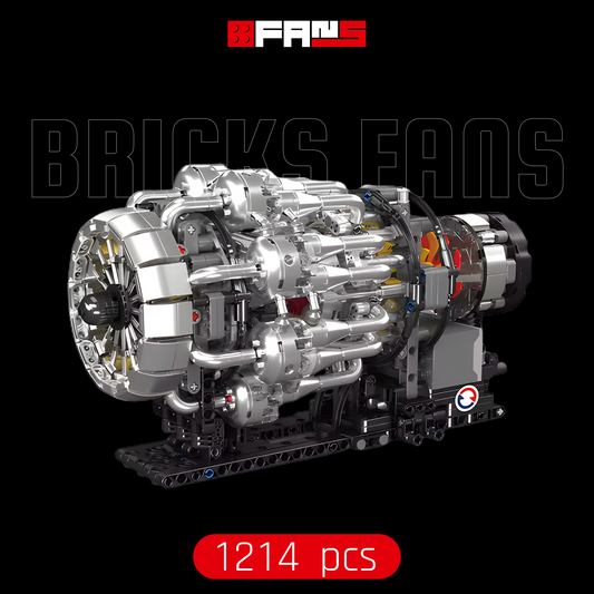 Silnik turboodrzutowy mechaniczny (1214 elementów) 