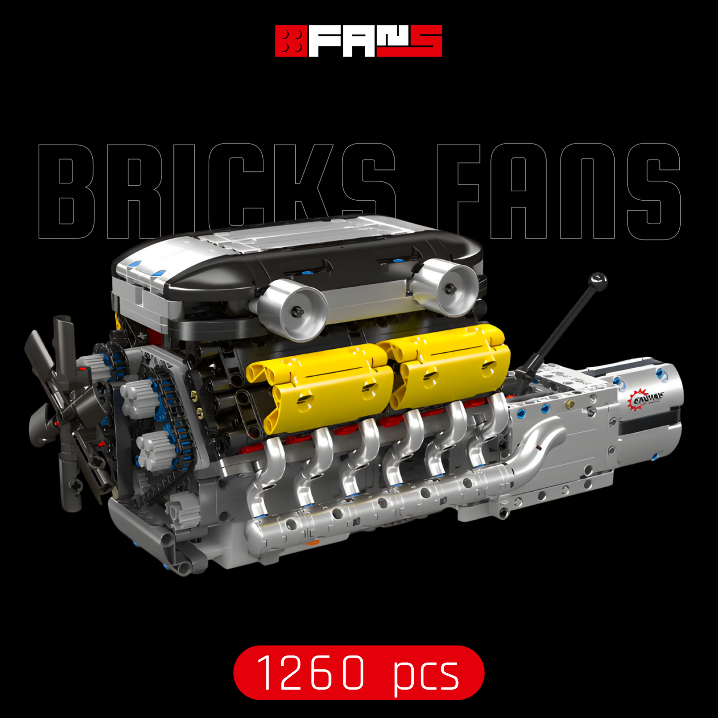 Motorised Lambo V12 Engine & Gearbox (1260 pcs)