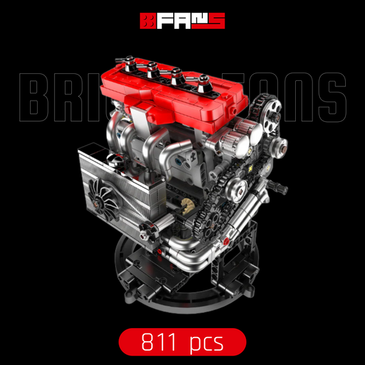 Modelo de Motor 4G63T Turbo de Quatro Cilindros em Linha (811 peças) 