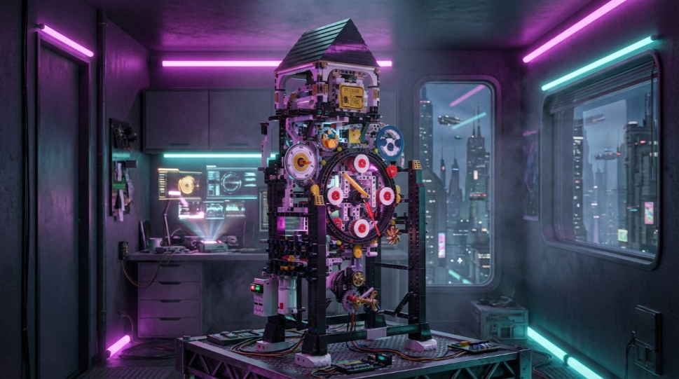 Киберпанковские механические часы (3181 деталь) 